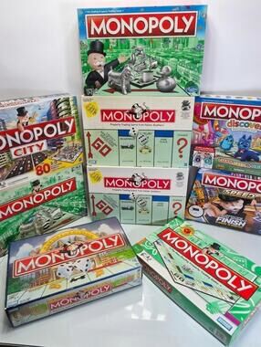 Monopoly Board Game Lot Of 9 Classic City Speed Discover Editions Sealed Include